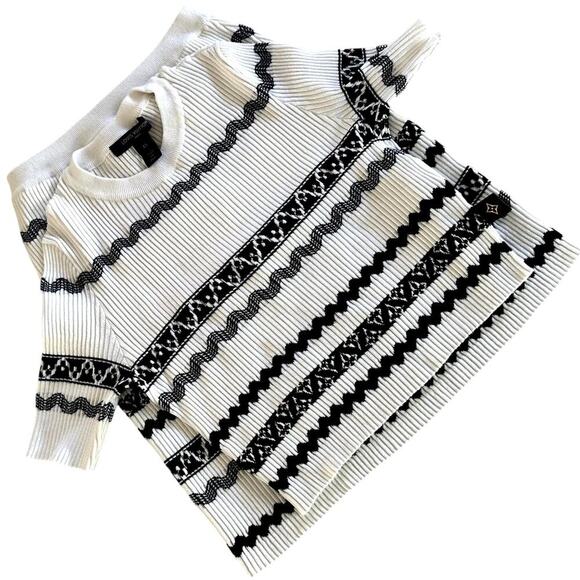 Louis Vuitton - Scallop Stripe Knit Crop Top - Milky White (NOT SOLD AS SET) - Picture 9 of 10
